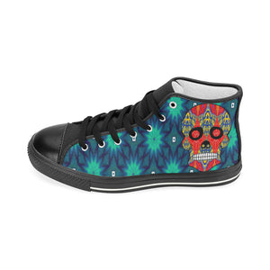 skull 8 pattern Men’s Classic High Top Canvas Shoes (Model 017)